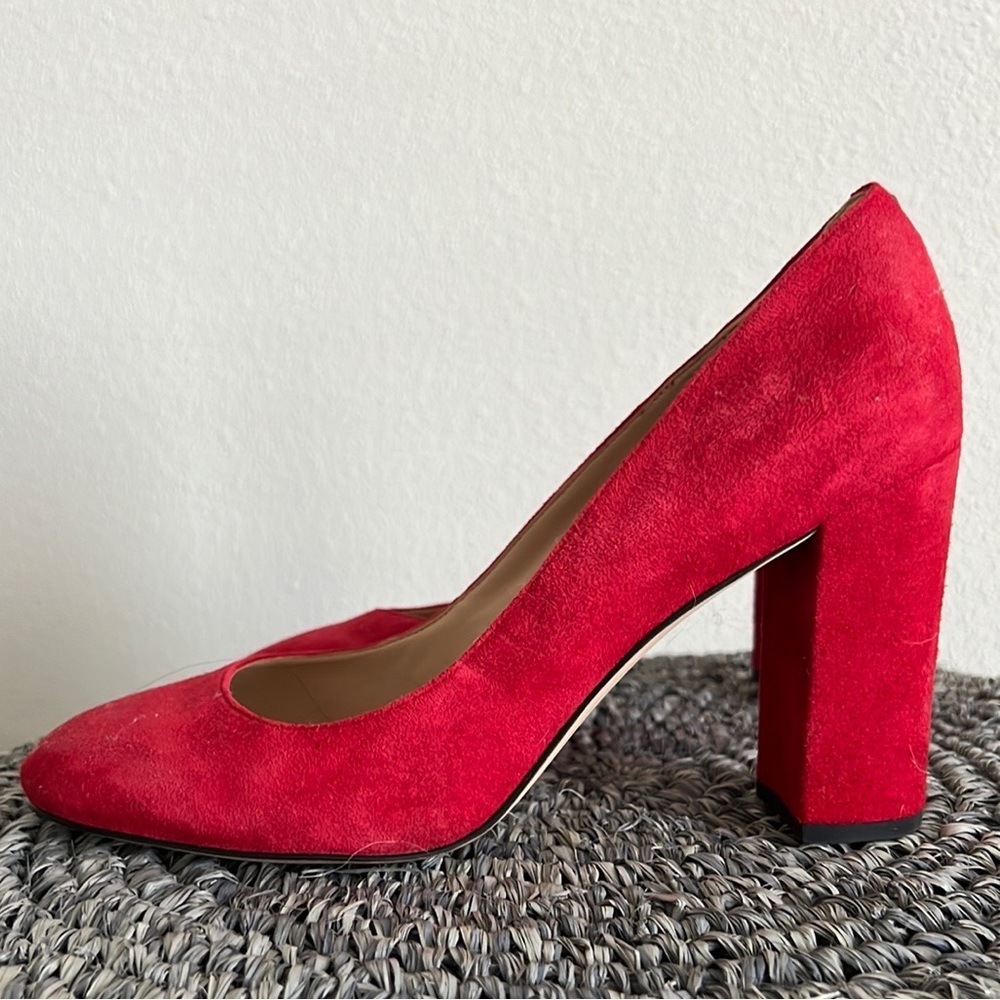 Red Sam Edelman heels 2.5” heel height round toe block heel